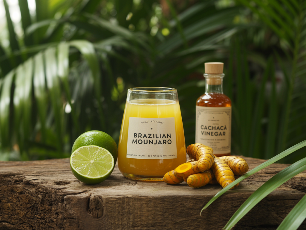 Natural Mounjaro Recipe: The Best 4-Ingredient Weight Loss Detox Drink 8 Brazilian Natural Mounjaro ingredients in tropical setup