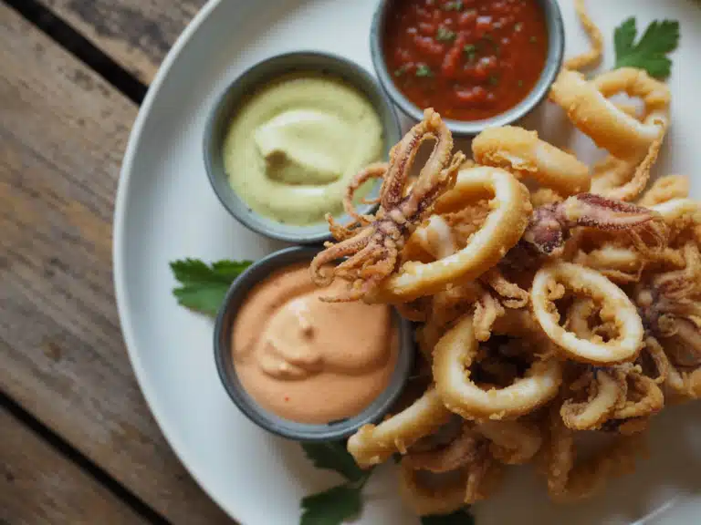 Calamari Dipping Sauce – The Best 7 Sauces You Must Try Now 7 Crispy calamari dipping sauce – garlic aioli, marinara, and chipotle mayo