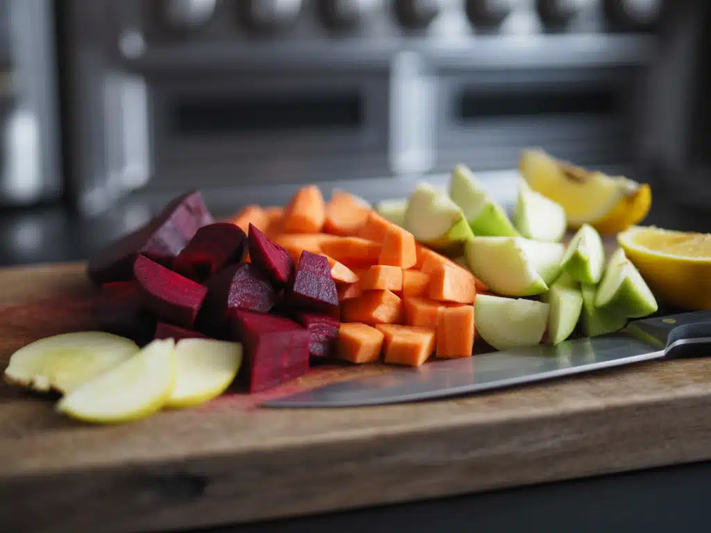 ABC Fruit Juice – The Best 5 Benefits & How to Make It at Home 5 Chopped apple beetroot carrot for ABC juice