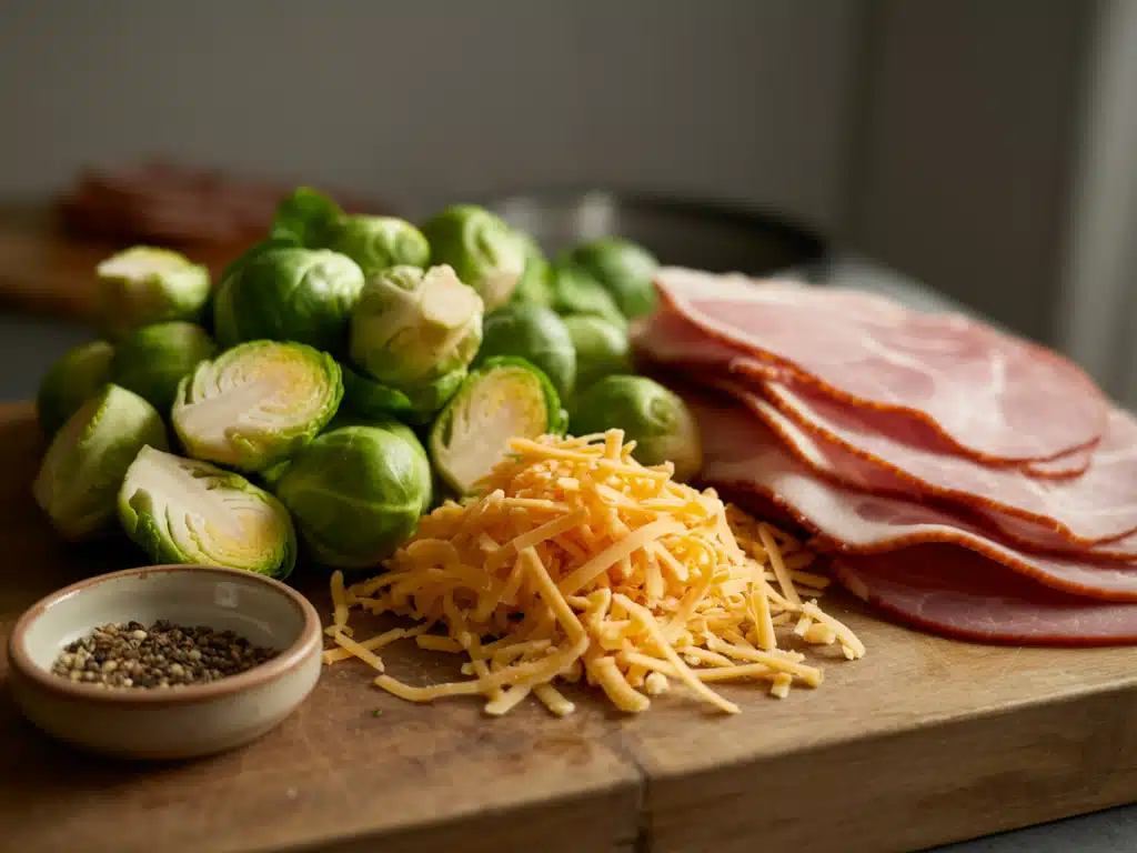Brussel Sprouts and Ham Quiche – The Ultimate Savory Delight for Any Meal 5 ingredients for brussel sprouts and ham quiche