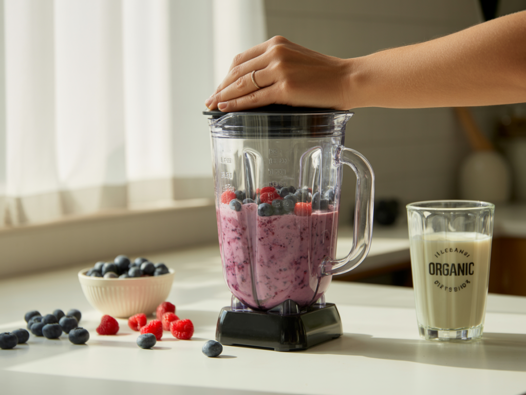 Purple Peel Recipe – The Best 1-Drink Fat Burner with Superfood Power 9 Blending the Purple Peel smoothie