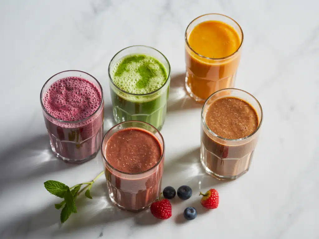 Chia Seeds Smoothie – The Best 5 Blends for Weight & Energy 6 Five types of colorful chia seeds smoothies