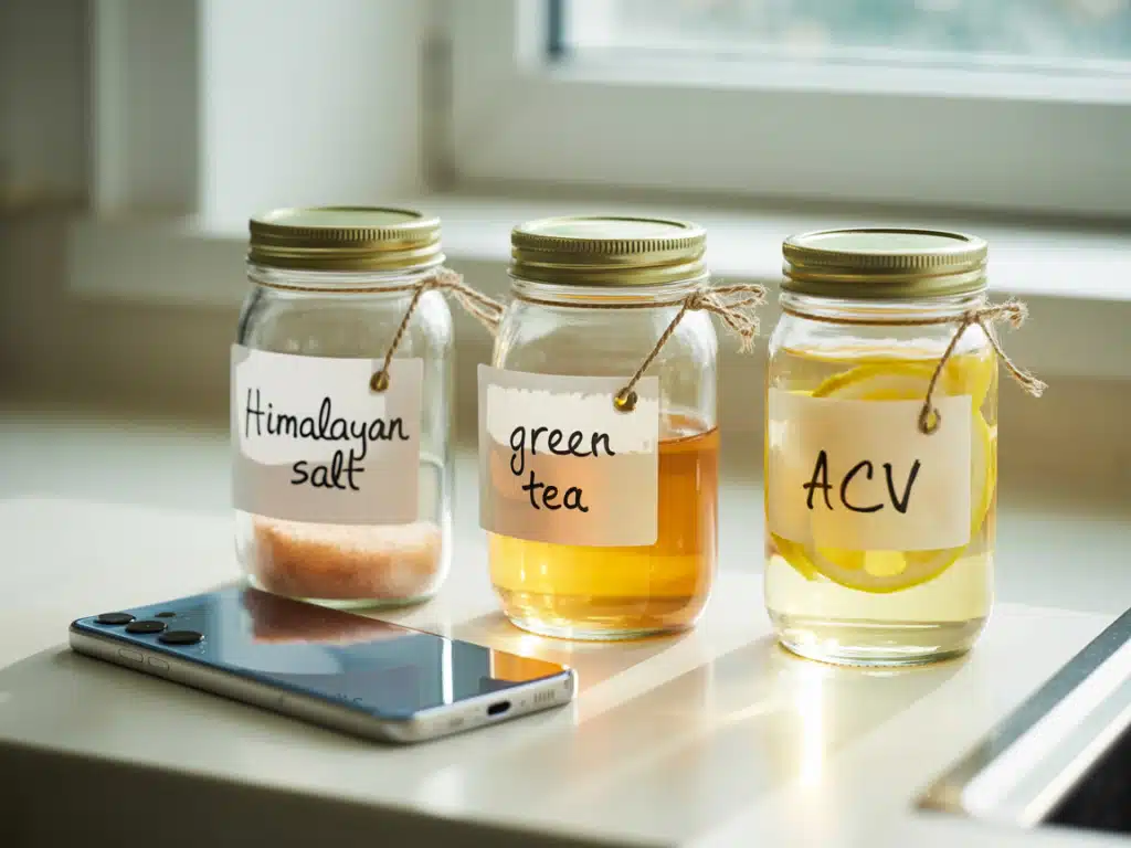 Himalayan Salt Mouth Rinse Recipe – Benefits, DIY Guide & Expert Tips 8 DIY natural mouth rinse jars including Himalayan salt