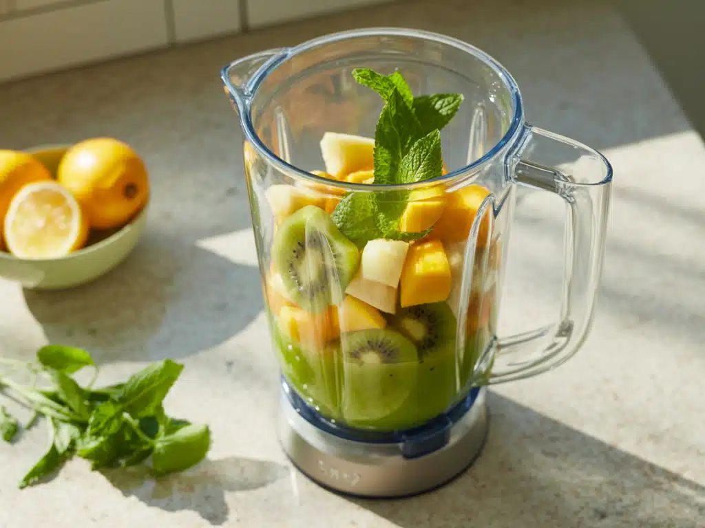 Lemon Balm Recipe – The Best 5-Minute Herbal Drink for Wellness 7 Lemon balm smoothie with herbs and fruits
