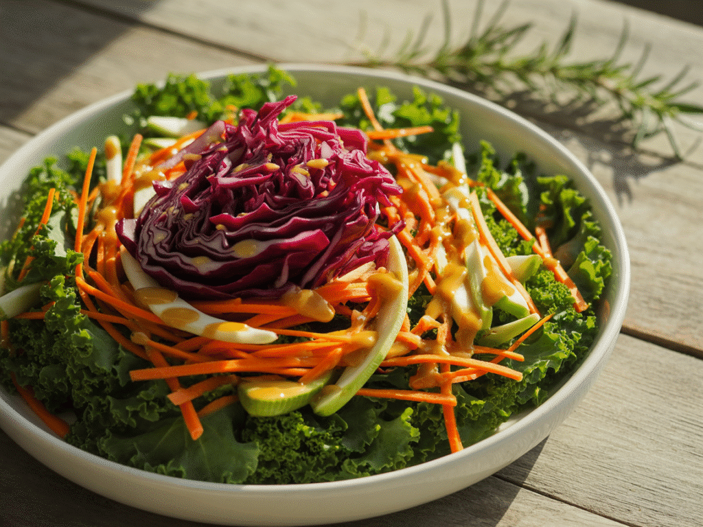 Honey Ginger Dressing – The Best Homemade Recipe You’ll Ever Try 2 Salad bowl with homemade honey ginger dressing