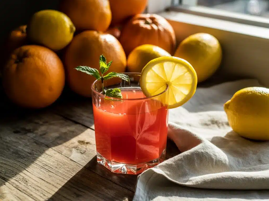 ABC Fruit Juice – The Best 5 Benefits & How to Make It at Home 8 Glass of fresh ABC fruit juice with garnish