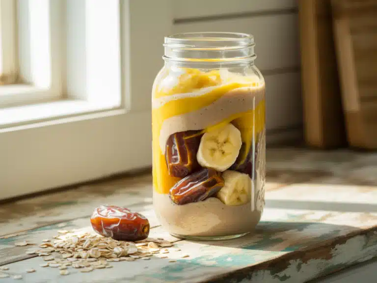 Smoothies with Medjool Dates: The Ultimate Guide to Creamy, Naturally Sweet Sips 6 Smoothies with Medjool dates in a mason jar