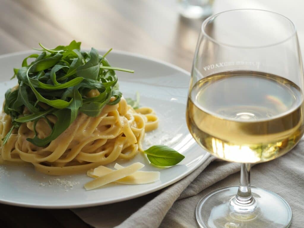 Meghan Markle Pasta Recipe – The Creamy Pasta Everyone’s Talking About 8 meghan markle pasta recipe with wine and salad