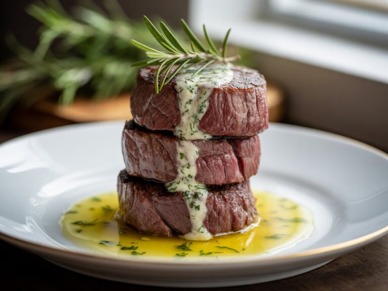 Beef Tenderloin Medallions – The Ultimate Guide to Cooking Perfect Medallions 6 Seared beef tenderloin medallions with herb butter